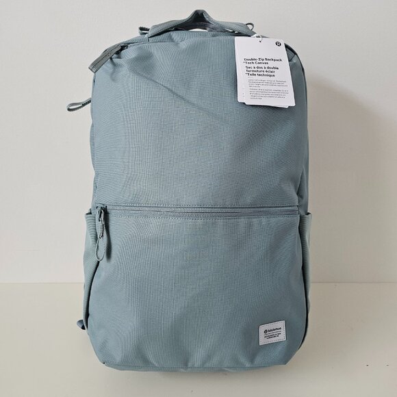 lululemon athletica Handbags - NWT LULULEMON CRBU Crater Blue Double Zip Tech Canvas Backpack OS
